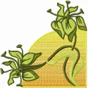 Flower Corner embroidery design preview showcasing a delicate floral motif for FSL and decoration projects.
