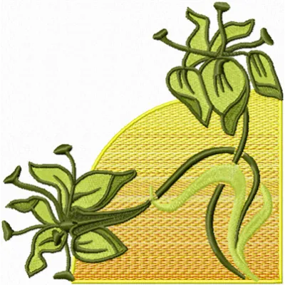 Flower Corner embroidery design preview showcasing a delicate floral motif for FSL and decoration projects.