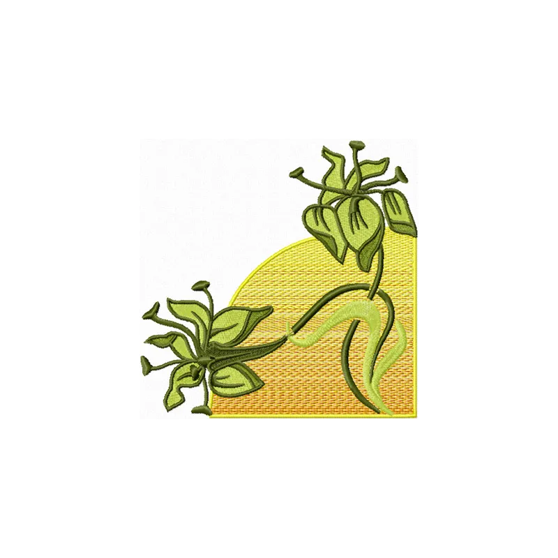 Flower Corner embroidery design preview showcasing a delicate floral motif for FSL and decoration projects.