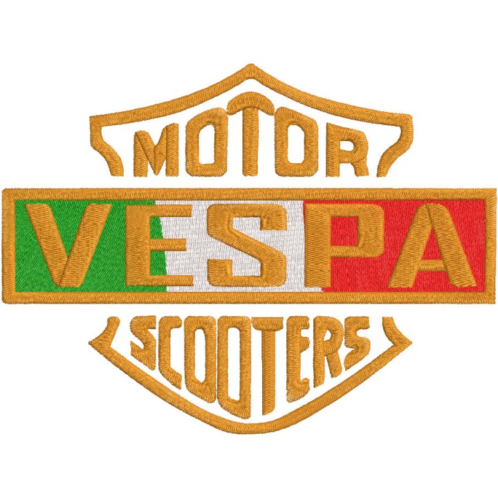 Vespa motor scooters logo embroidery design - Embroidery Design