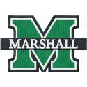 Marshall University logo embroidery design showcasing intricate stitching patterns for college spirit wear.