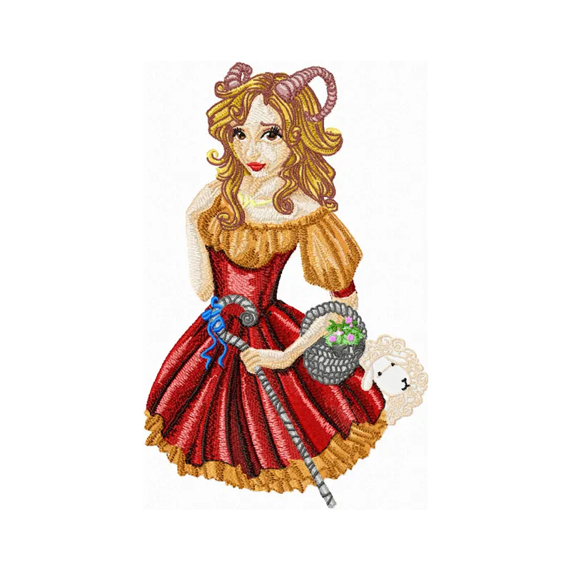 Zodiac Sign Aries embroidery design featuring intricate details, ideal for personalizing t-shirts and tote bags.