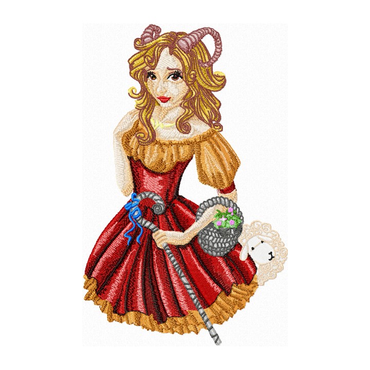 Zodiac Sign -Aries  embroidery design - Embroidery Design