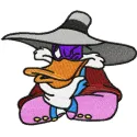Darkwing Duck embroidery design featuring a whimsical character from Duck Tales, ideal for stitching on t-shirts or hoodies.