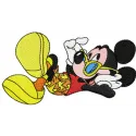 Mickey Mouse relax embroidery design featuring a playful motif, ideal for t-shirts, hoodies, and tote bags.