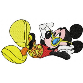 Mickey Mouse relax embroidery design - Embroidery Design