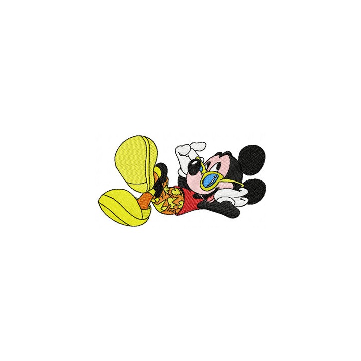 Mickey Mouse relax embroidery design - Embroidery Design