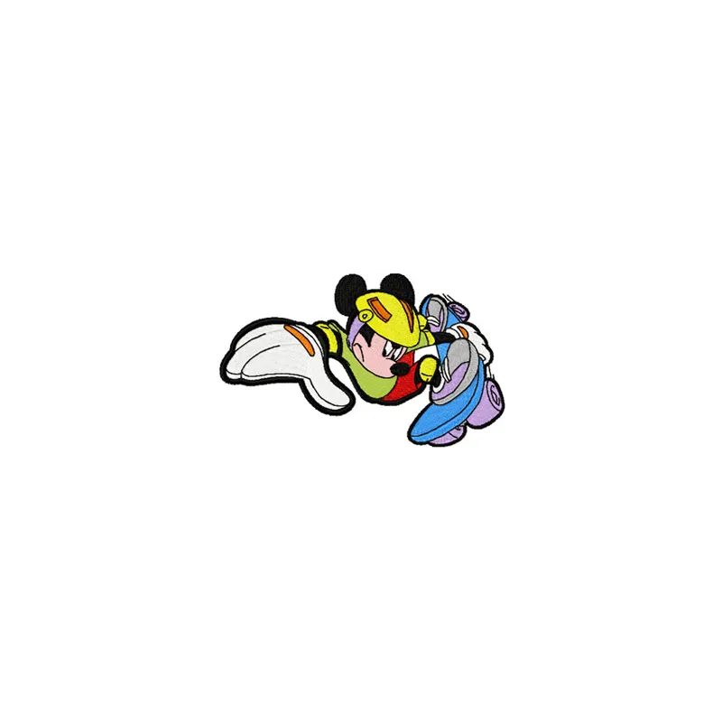 Mickey Mouse Scooter embroidery design showcasing a playful motif for creative stitching projects.