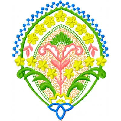 Preview of Flowers Decoration embroidery design featuring intricate floral motifs for various crafting projects.