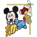 Mickey Mouse Christmas Dream embroidery design featuring Mickey in festive attire, ideal for holiday projects.
