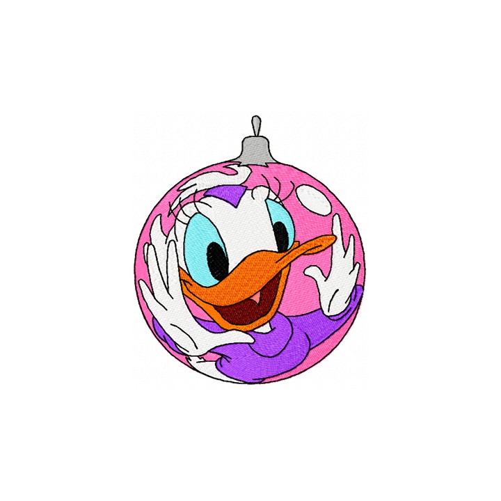Daisy Duck Christmas Ball embroidery design - Embroidery Design