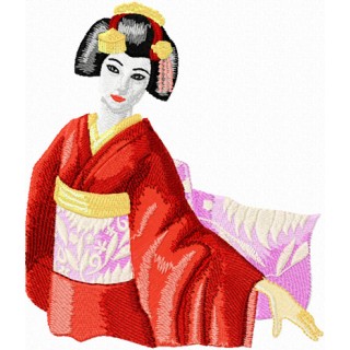 Geisha  embroidery design - Embroidery Design