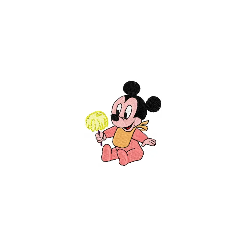 Minnie Mouse embroidery design featuring her enjoying a delicious ice cream treat, perfect for playful projects.