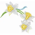 Daffodil 1 embroidery design showcasing a vibrant floral motif, ideal for embellishing various fabric items.