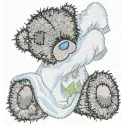 Teddy bear embroidery design of a cuddly teddy preparing for bed, ideal for children's items and cozy projects.