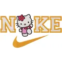 Nike Hello Kitty dancing embroidery design featuring a playful and colorful illustration of Hello Kitty.