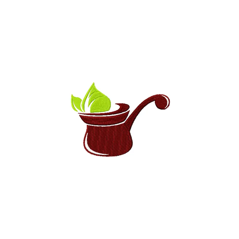 Coffeemaker embroidery design showcasing a detailed kitchen motif for creative stitching projects.