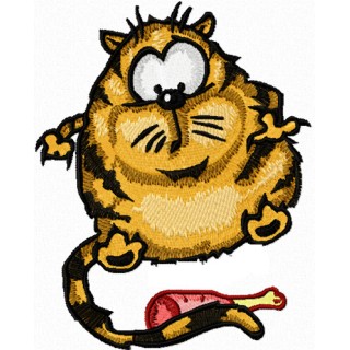 Funny Cat - I Like to Eat and Sleep!  embroidery design - Embroidery Design