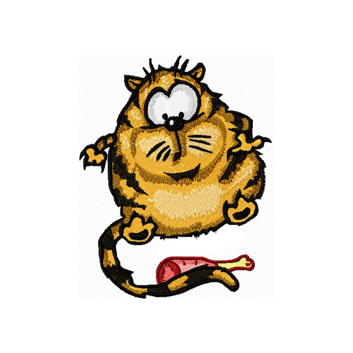 Funny Cat - I Like to Eat and Sleep!  embroidery design - Embroidery Design