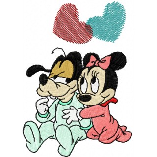 Goofy and Minnie we love.. embroidery design - Embroidery Design