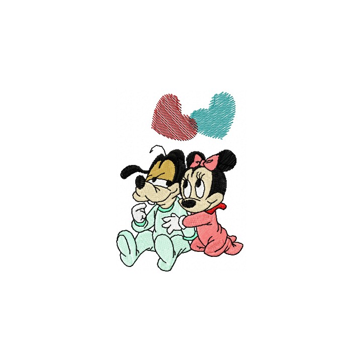 Goofy and Minnie we love.. embroidery design - Embroidery Design
