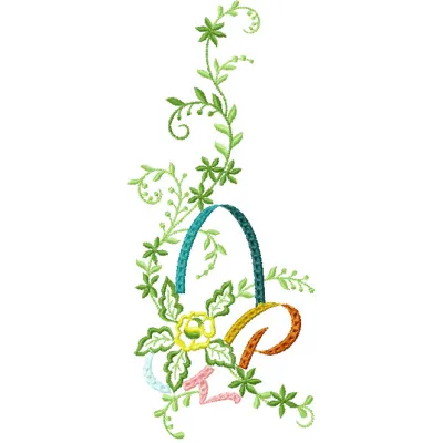Basket of Flowers embroidery design showcasing intricate floral motifs, perfect for FSL projects and decorative stitching.