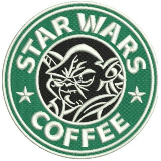 Yoda coffee embroidery design - Embroidery Design