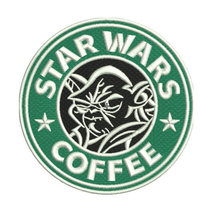 Yoda coffee embroidery design - Embroidery Design