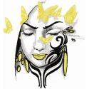 Preview of Tribal Lady embroidery design showcasing intricate stitching patterns for women's apparel and accessories.