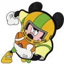 Mickey Mouse embroidery design featuring a cheerful character, perfect for stitching on t-shirts or tote bags.