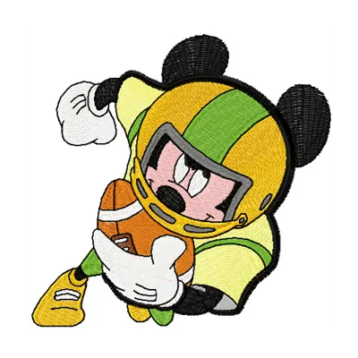 Mickey Mouse embroidery design featuring a cheerful character, perfect for stitching on t-shirts or tote bags.