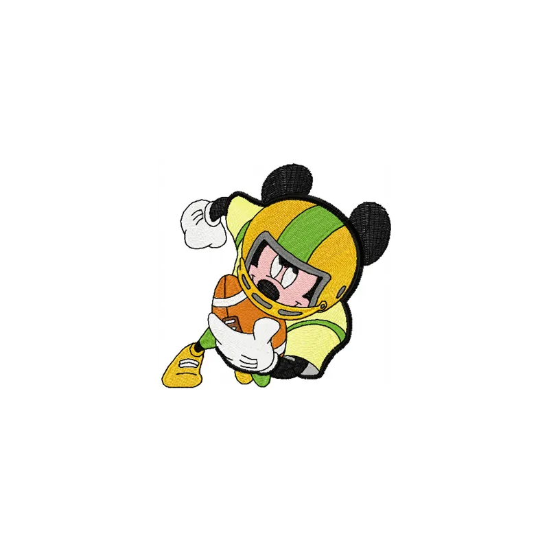 Mickey Mouse embroidery design featuring a cheerful character, perfect for stitching on t-shirts or tote bags.