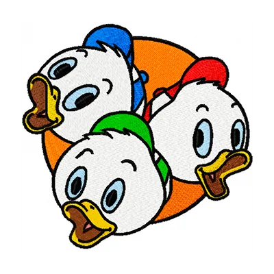Preview of Friends Ducks embroidery design featuring whimsical ducks, ideal for various stitching projects.