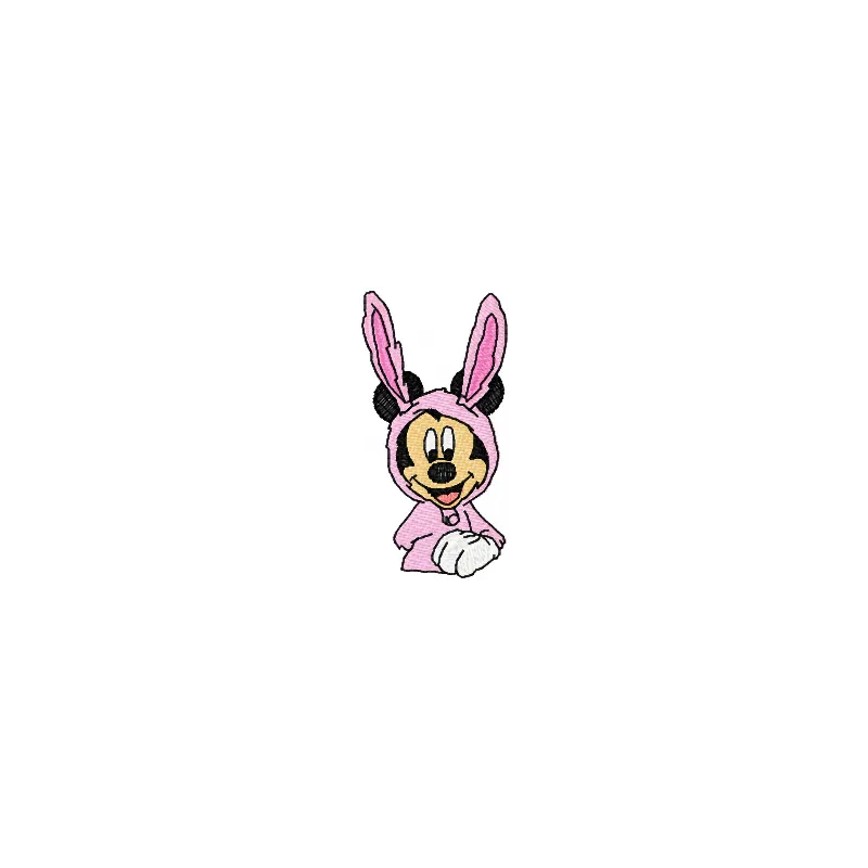 Easter bunny Mickey Mouse embroidery design featuring a playful bunny character with Mickey ears.