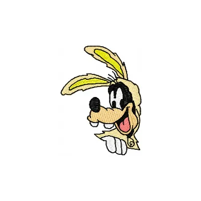 Easter bunny Goofy embroidery design featuring a whimsical character, perfect for festive stitching projects.