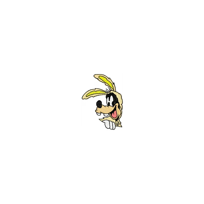 Easter bunny Goofy embroidery design featuring a whimsical character, perfect for festive stitching projects.