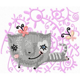Flying Cat embroidery design - Embroidery Design