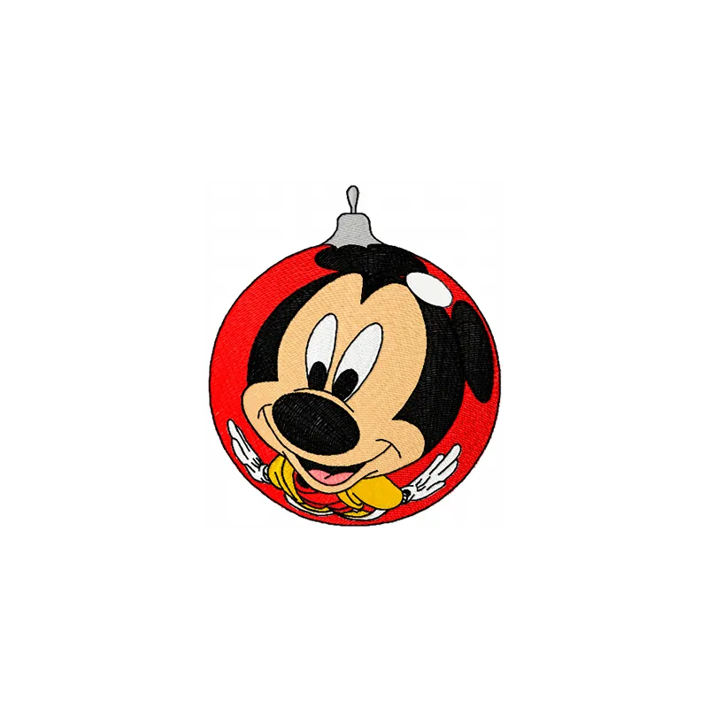 Mickey Mouse Christmas Ball embroidery design for festive stitching on holiday apparel and décor.