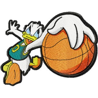 Donald Duck basketball fan embroidery design - Embroidery Design