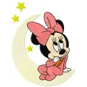Minnie Mouse and moon embroidery design, showcasing a whimsical pattern for various stitched projects.