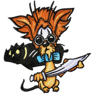 Funny Carribean Cat  embroidery design - Embroidery Design