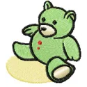 Cute bear toy embroidery design preview, showcasing stitched motifs perfect for crafting baby blankets and toys.