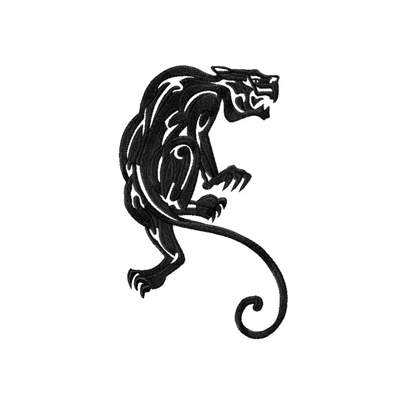 Tribal Jaguar embroidery design featuring intricate patterns, ideal for embellishing apparel and accessories.