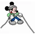 Mickey Climber embroidery design featuring a playful Mickey Mouse climbing, ideal for creative projects.