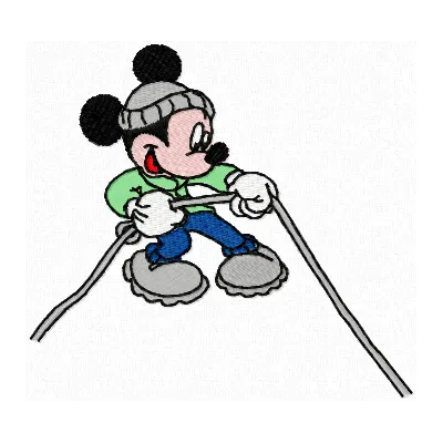 Mickey Climber embroidery design featuring a playful Mickey Mouse climbing, ideal for creative projects.