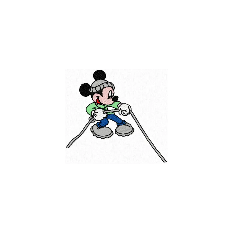 Mickey Climber embroidery design featuring a playful Mickey Mouse climbing, ideal for creative projects.