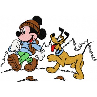 Mickey Mouse and Pluto 2 embroidery design - Embroidery Design