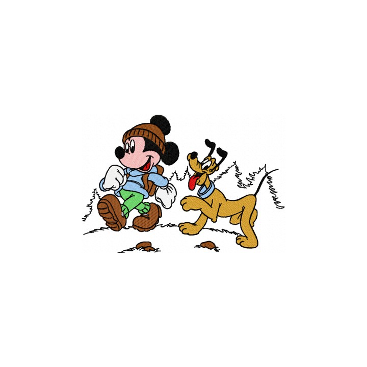 Mickey Mouse and Pluto 2 embroidery design - Embroidery Design