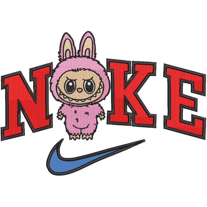 Nike Labubu logo embroidery design - Embroidery Design