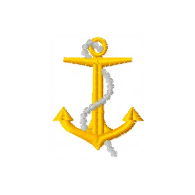 Preview of an anchor embroidery design, showcasing nautical themes for stitching on apparel and accessories.